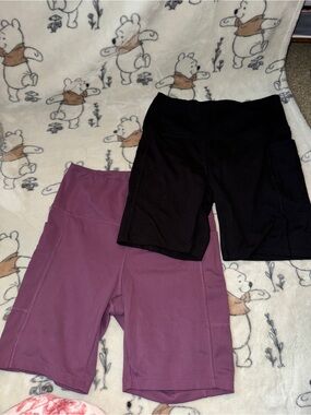 Danskin Black & Mauve Bike Shorts Duo
